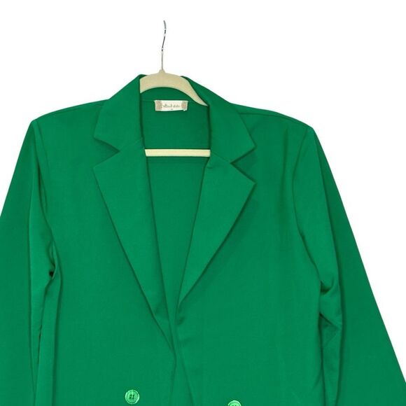 Altar’d State Green Long Double Breasted Open Blazer | M - Picture 4 of 7